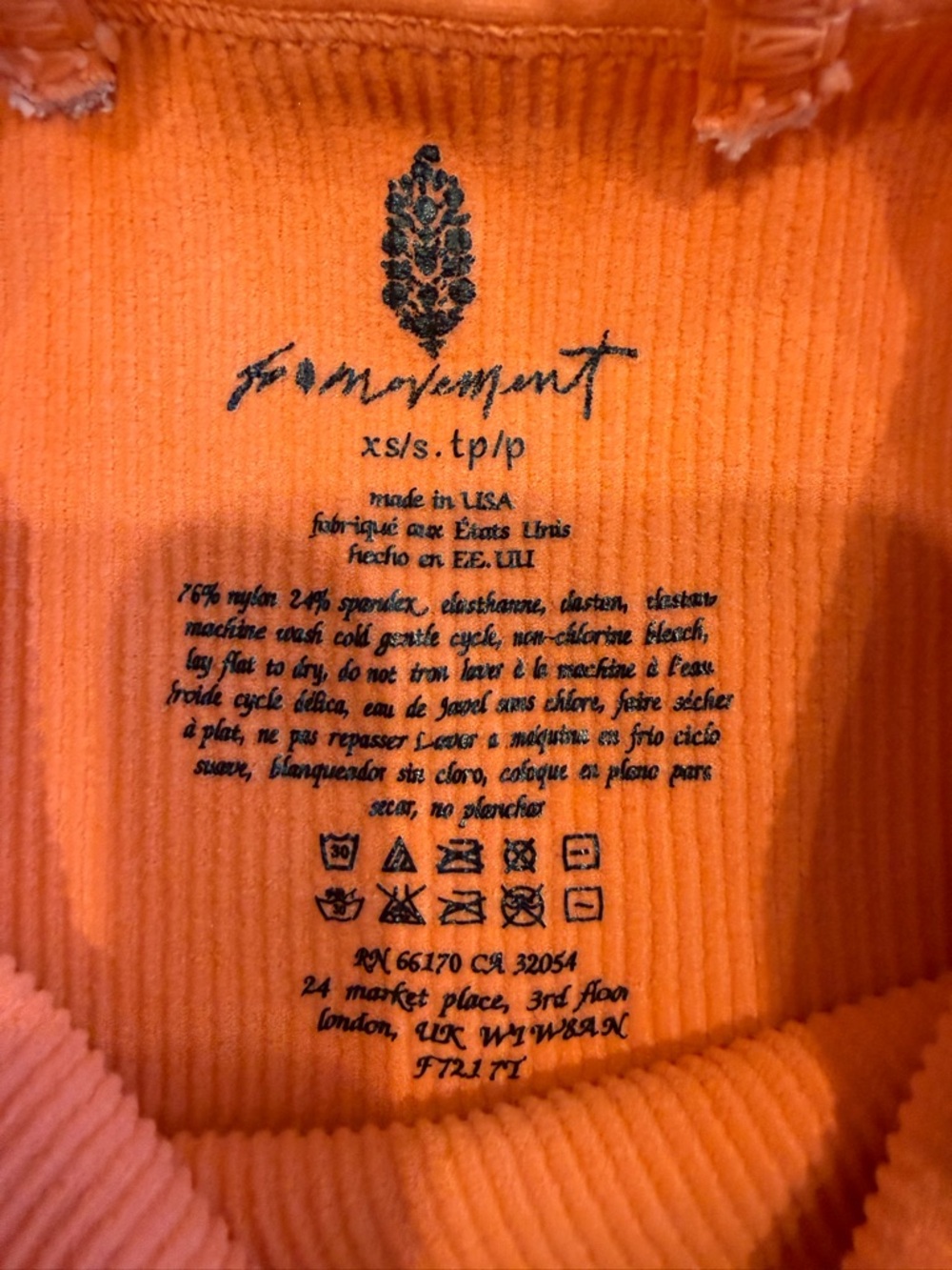 FP Movement by Free People Orange Ribbed Ruffle-Strap Crop Top - Picture 2 of 7